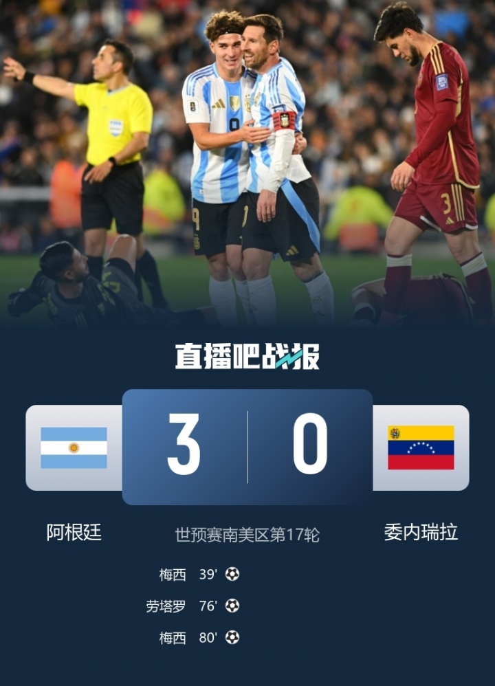 华体会-TyC为阿根廷队评分：梅西9分全场最高，阿尔马达8分，劳塔罗7分